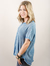 Ocean Blue Washed Waffle Top