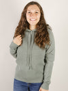 Dusty Jade Waffle Hooded Sweater