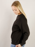 Black Round Neck Fleece Sweatshirt