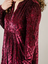 Mulberry Split V-Neck Velvet Dress