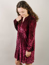 Mulberry Split V-Neck Velvet Dress