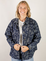 Dark Denim Floral Jacket