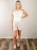 Taupe Drawstring Shorts
