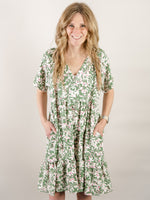 Green Tiered Floral Dress