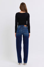 Judy Blue Raw Hem Straight Leg Jeans (Online Exclusive)