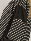 Black and White Striped Contrast Top