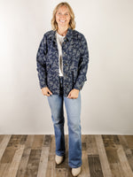 Dark Denim Floral Jacket