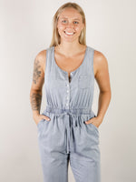 Denim Drawstring Waist Jumpsuit