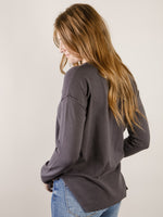 Charcoal Blue Lightweight Basic Sweater