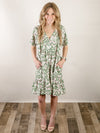 Green Tiered Floral Dress