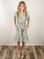 Green Tiered Floral Dress