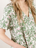 Green Tiered Floral Dress