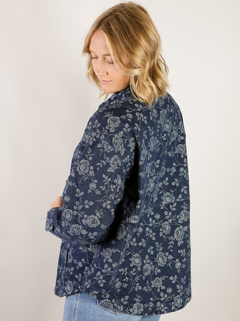 Dark Denim Floral Jacket