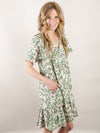 Green Tiered Floral Dress