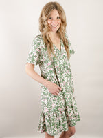 Green Tiered Floral Dress