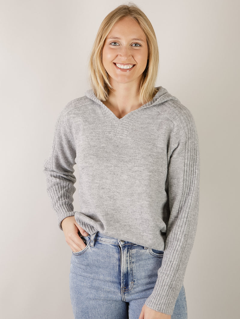 Heather Grey Hooded Sweater