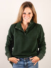 Forest Green Quilted Pullover Top