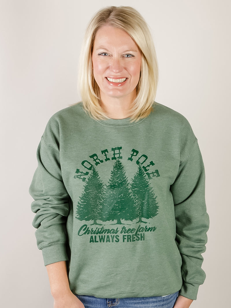 Green North Pole Graphic Sweatshirt