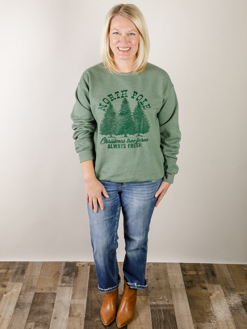 Green North Pole Graphic Sweatshirt