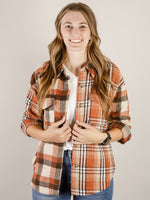 Rust Mixed Plaid Shacket