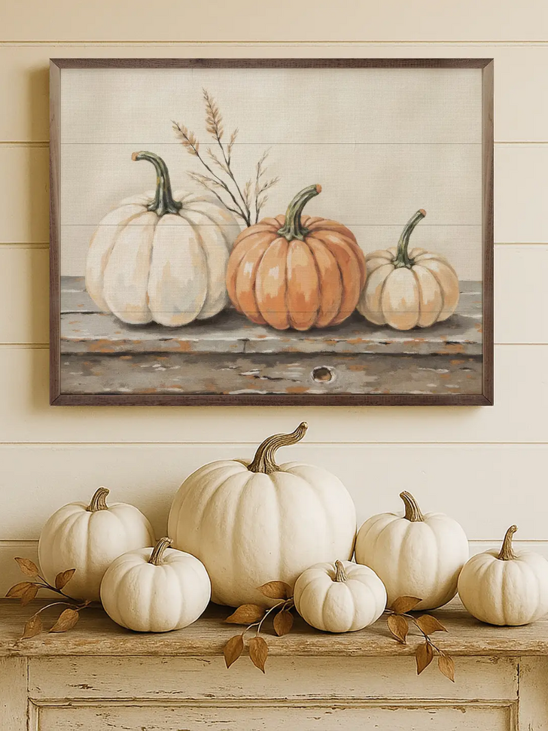 Pumpkin on Shelf Sign 8 x 10