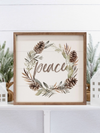 Peace Pinecone Sign 8x8