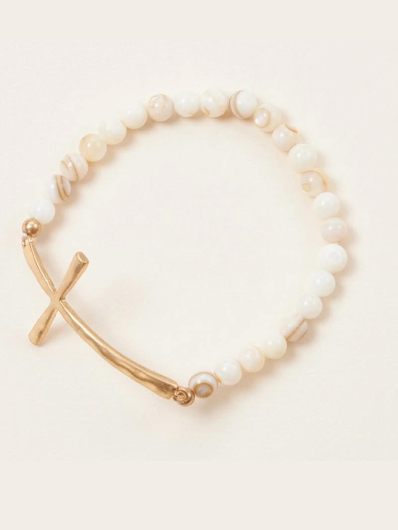 Cross Stone Beaded Bracelet