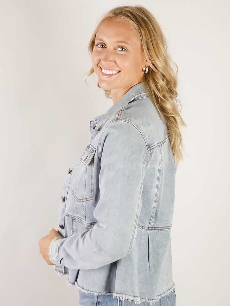 Denim Peplum Jacket