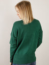 Green Round Neck Drop Shoulder Sweater