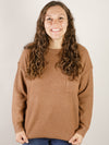 Camel Crewneck Waffle Sweater