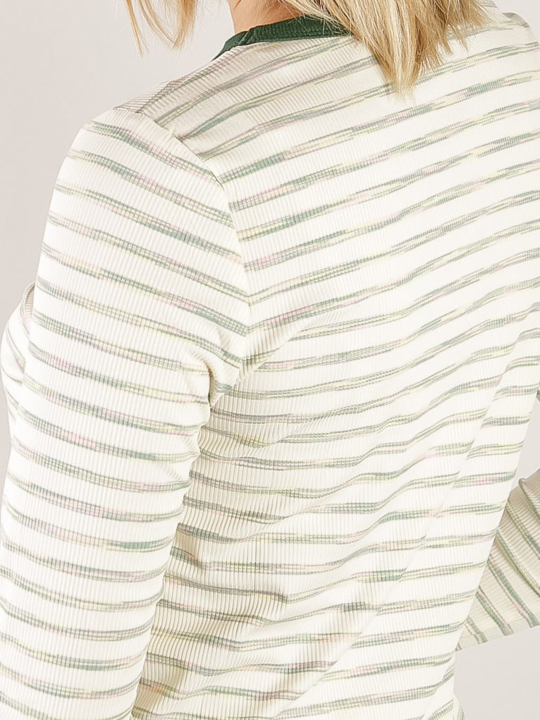 Hunter Green Space Dyed Long Sleeve Top