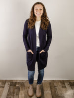 Navy Long Sleeve Basic Sweater Cardigan