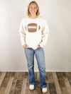 Cream Football Graphic Sweatshirt