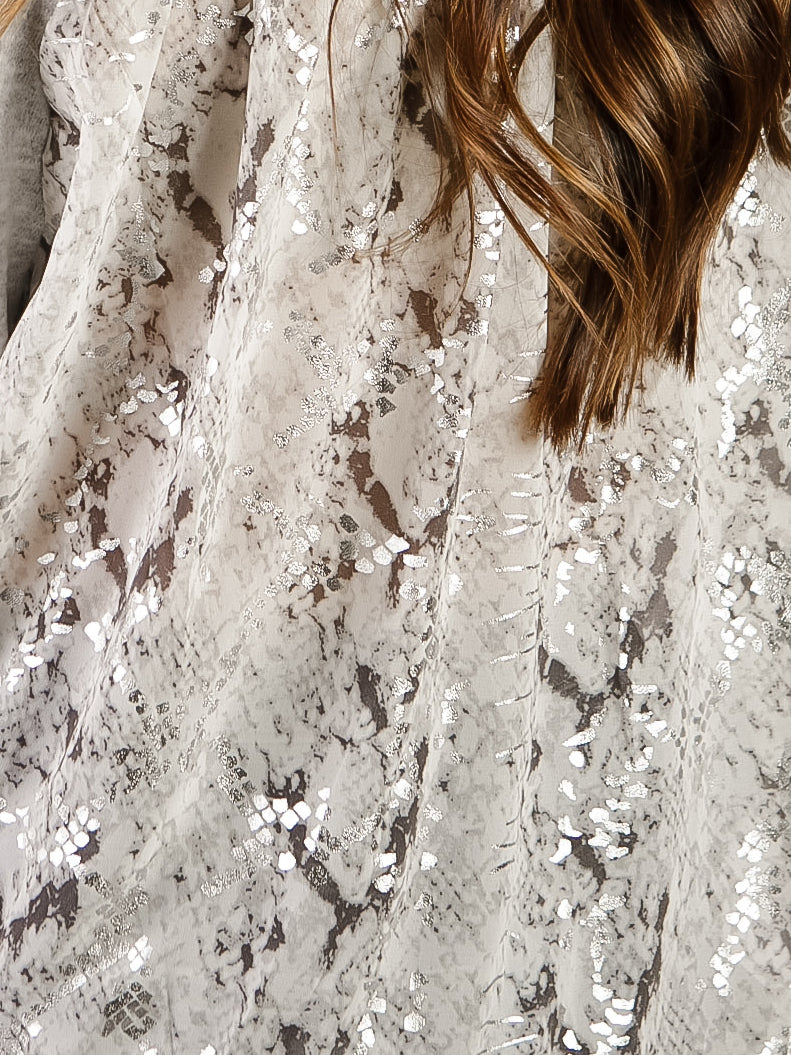 Grey Knit with Snake Print Back