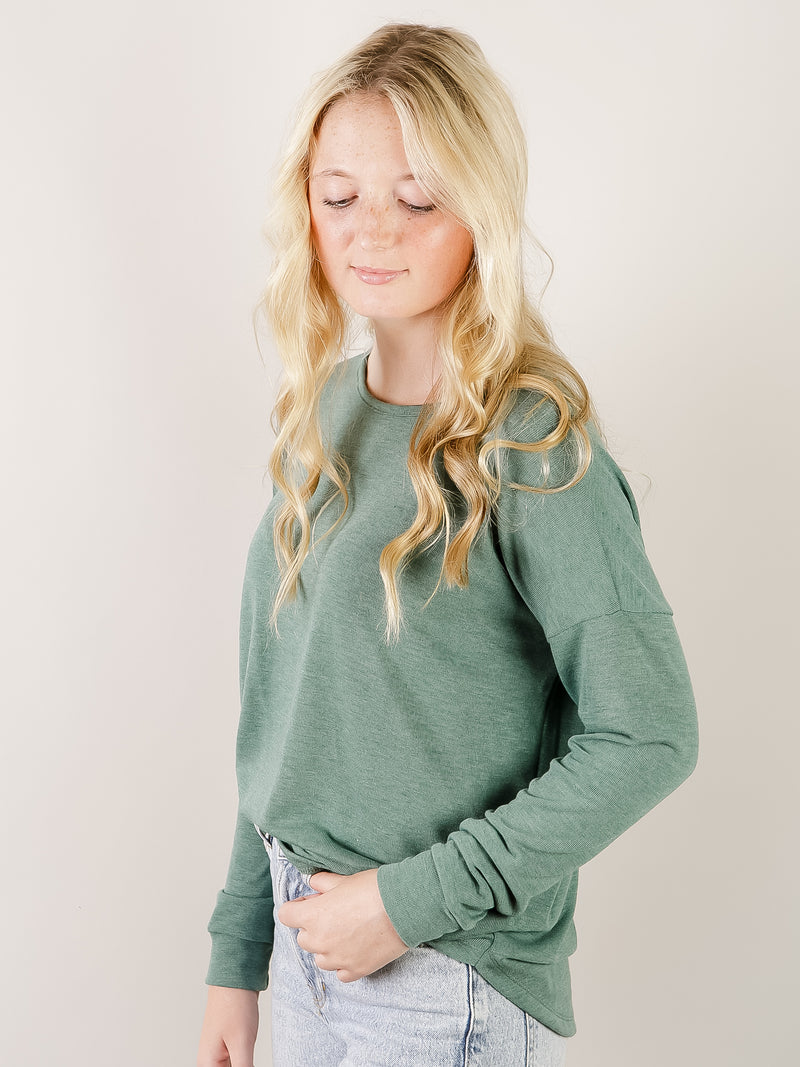 Hunter Green Everyday Pullover Knit Top