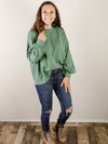 Green Round Neck Oversized Sweatshirt