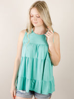 Mint Solid Tiered Top