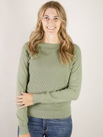 Dark Sage Waffle Sweater