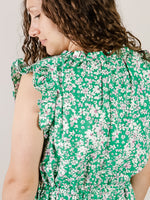 Kelly Green Floral Short Dress