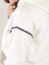 Heather Grey Blanket Stitched Sweatshirt