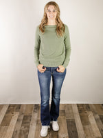 Dark Sage Waffle Sweater
