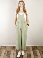 Light Olive Tie Shoulder Jumpsuit