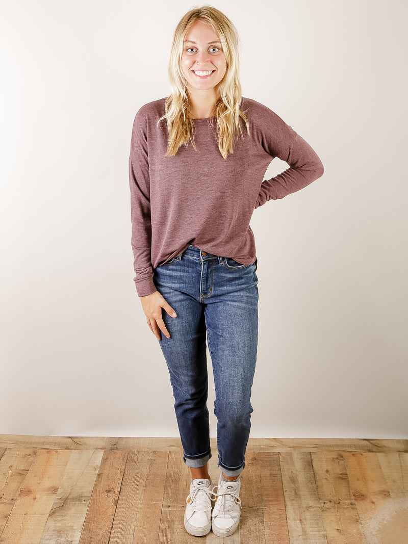 Plum Everyday Pullover Knit Top