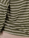 Olive Ribbed Striped Top
