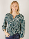 Hunter Green Floral Lizzy Top