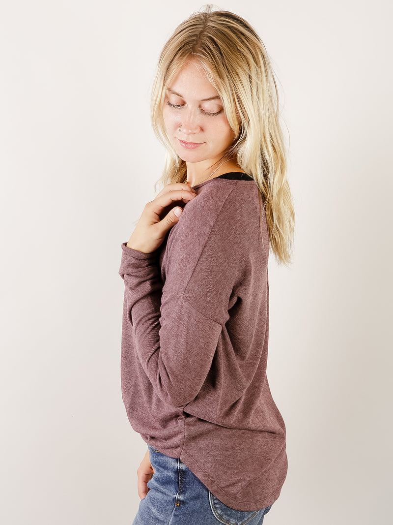 Plum Everyday Pullover Knit Top