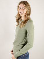 Dark Sage Waffle Sweater