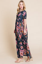 Floral Short Sleeve Maxi Dress (Online Exclusive)