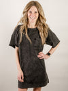Black Mineral Washed T-Shirt Dress