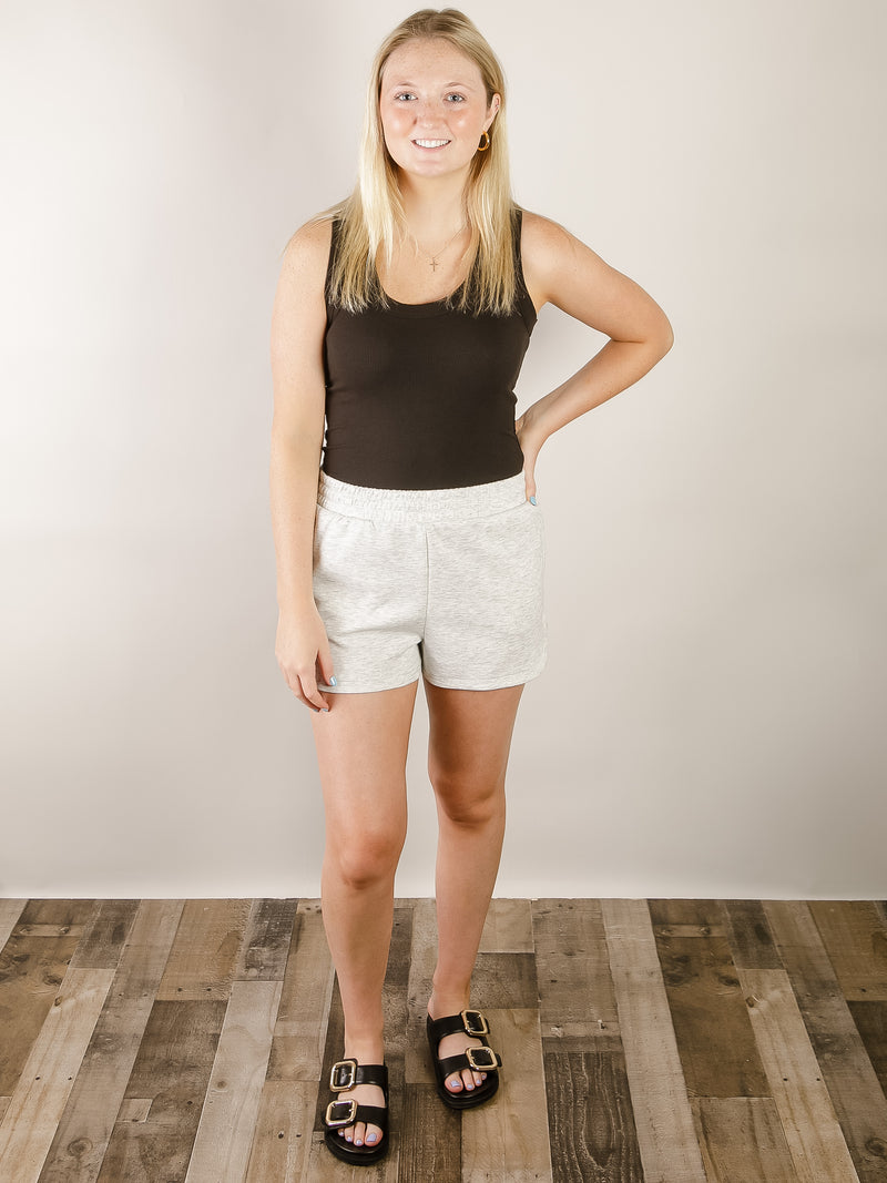 Ribbed Scoop Neck Solid Fitted Tank (Multiple Colors)